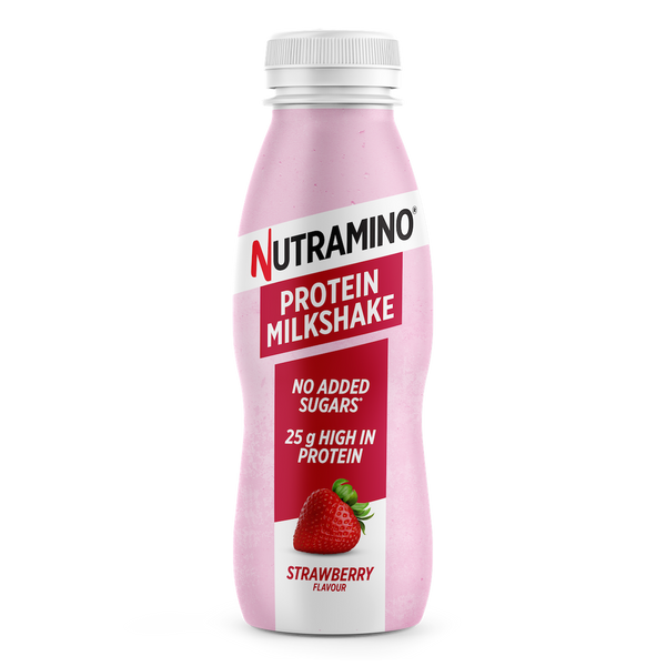 Shake proteic Nutramino fara zahar adaugat, Strawberry (aroma capsuni) | bax de 12buc