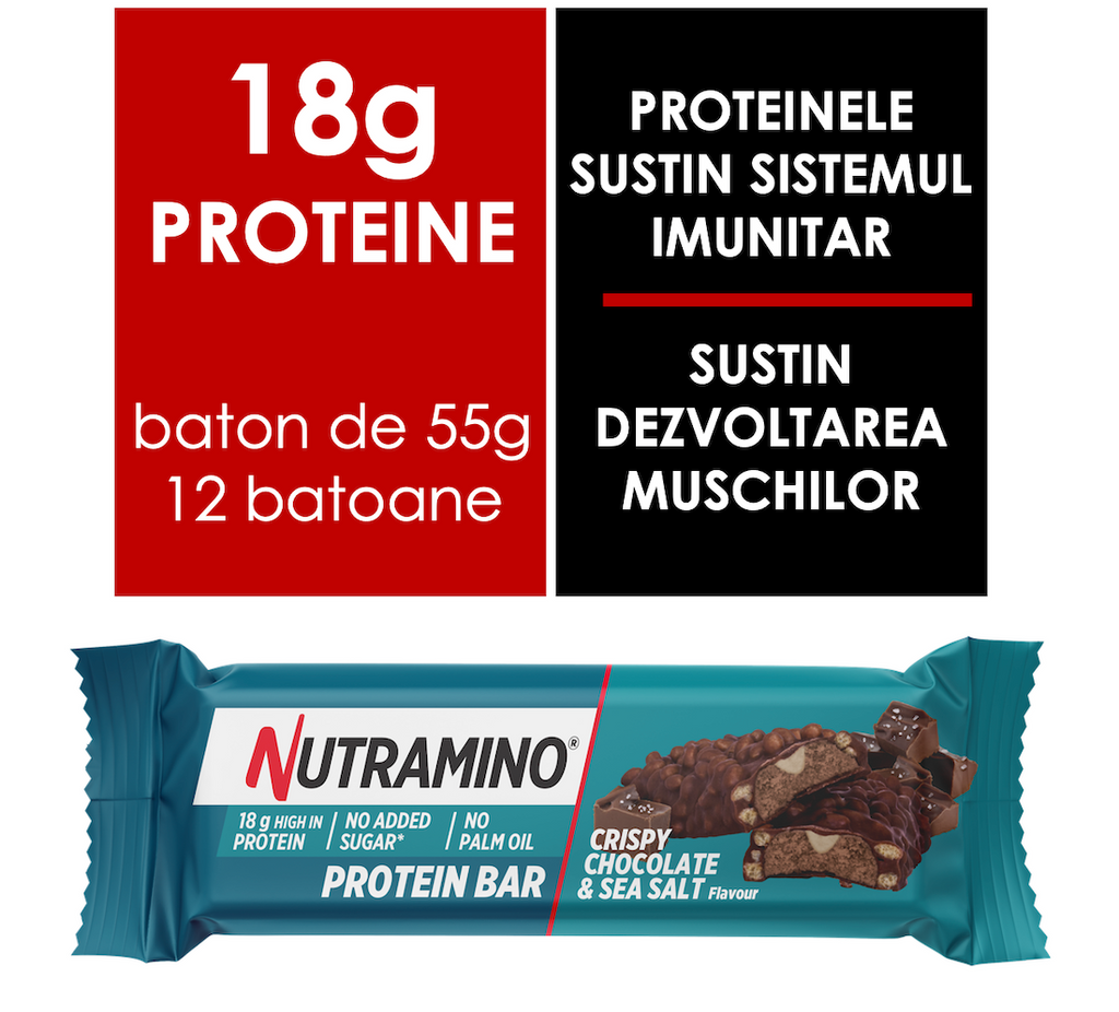 Batoane proteice Nutramino Crispy Choco Sea salt