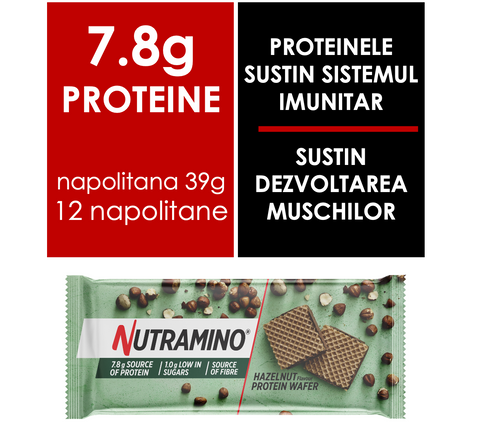 Napolitane proteice Nutramino Nutra-Go Hazelnut (aroma alune) | cutie de 12buc