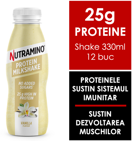 Shake proteic Nutramino fara zahar adaugat, Vanilla (aroma vanilie) | bax de 12buc